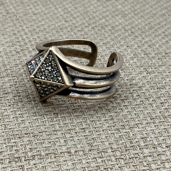COSMOStyle by Cosmopolitan Pyramid Rhinestone Gold Tone Adjustable Ring - Picture 5 of 5
